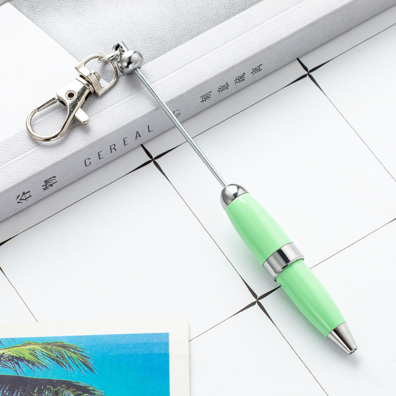 Wholesale 11.9cm Beadable Pens Portable Mini Pen Metal Pen DIY Keychain Bar
